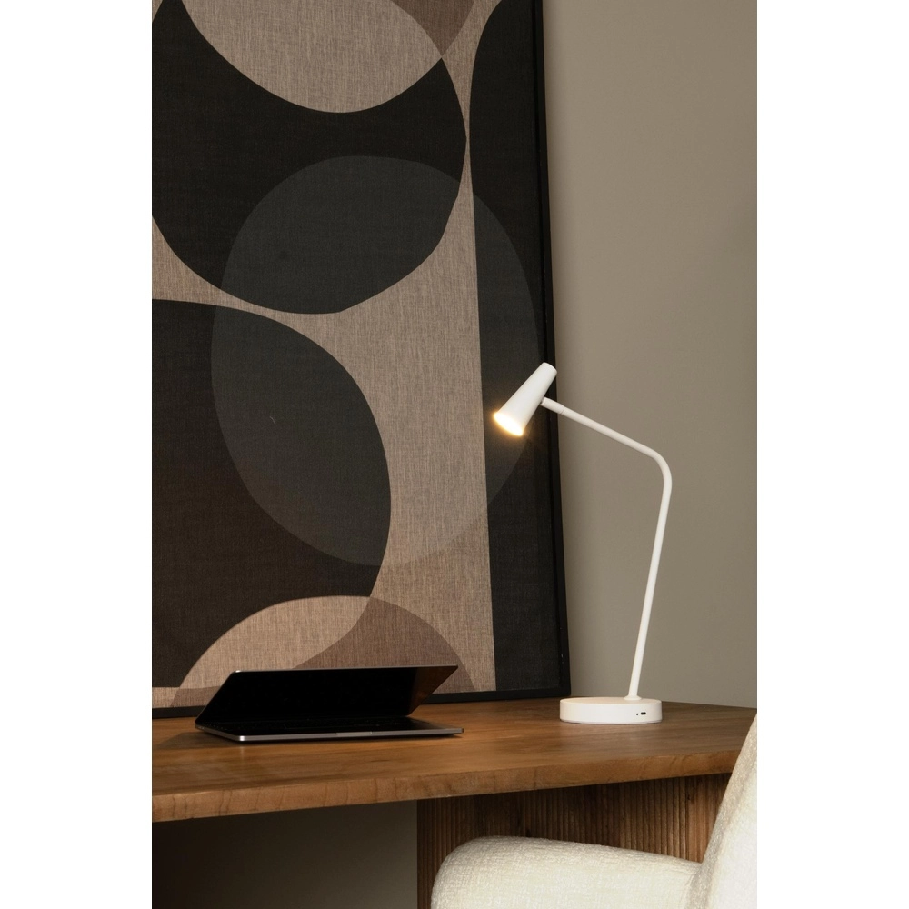 Lampe de table rechargeable Stirling Blanc Lucide 5411212361257
