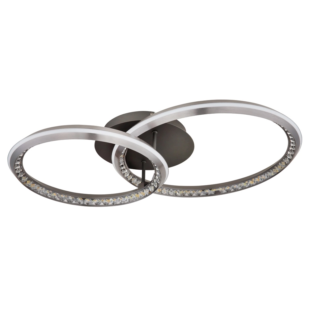 Lampe de plafond à design Alaina 2 anneaux gris Globo 9007371462896