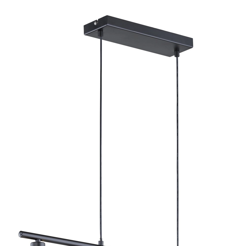 Lampe suspendue salle à manger Tommy 4 lumières noir avec intérieur doré Trio 4017807389005