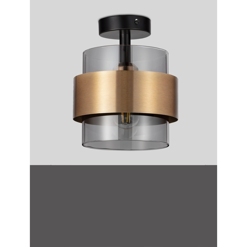 Plafonnier Sianna Ø 18cm noir avec or Lyora 5212017445438