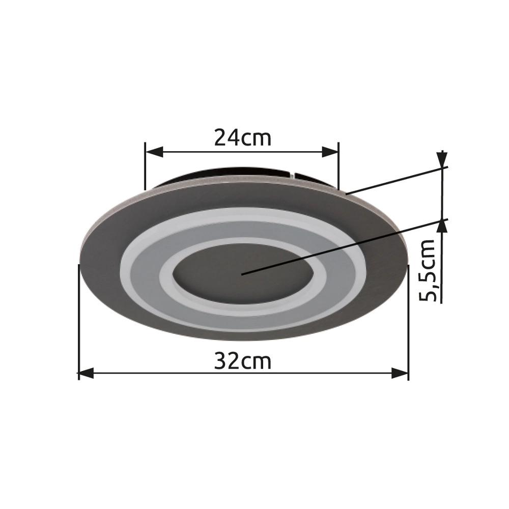 Conception de plafonds Jayden anthracite Ø 32cm Globo 9007371453047