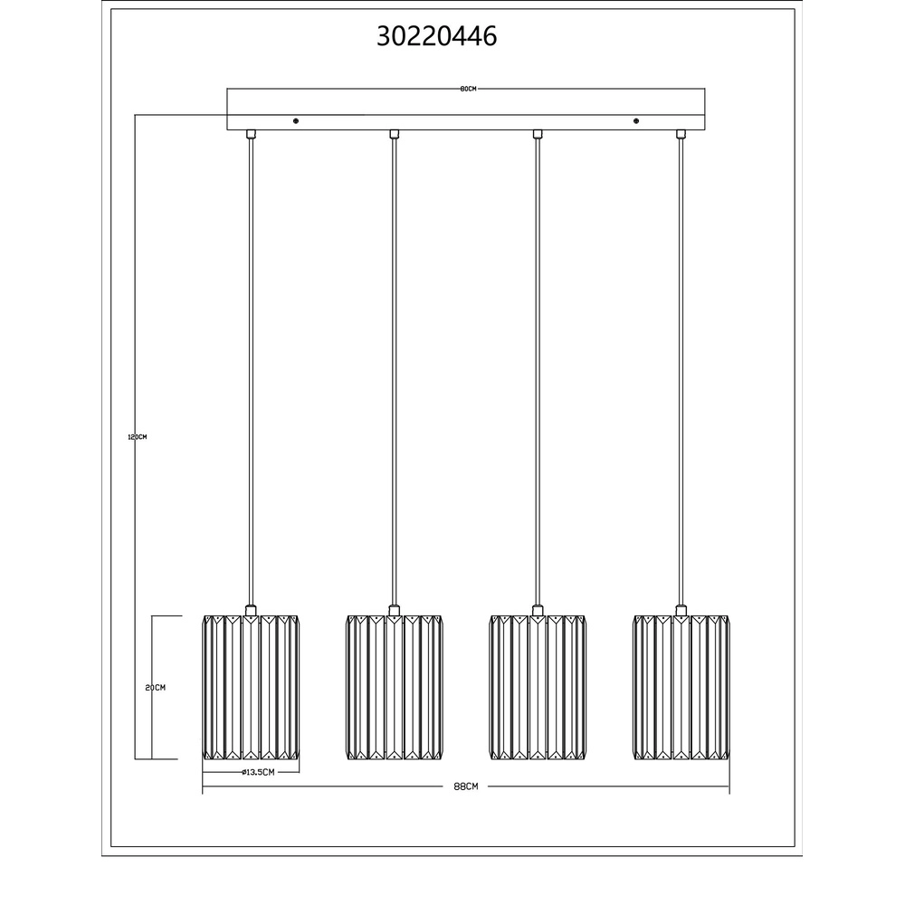Lampe suspendue Run Bois 4-léger Globo 9007371519965