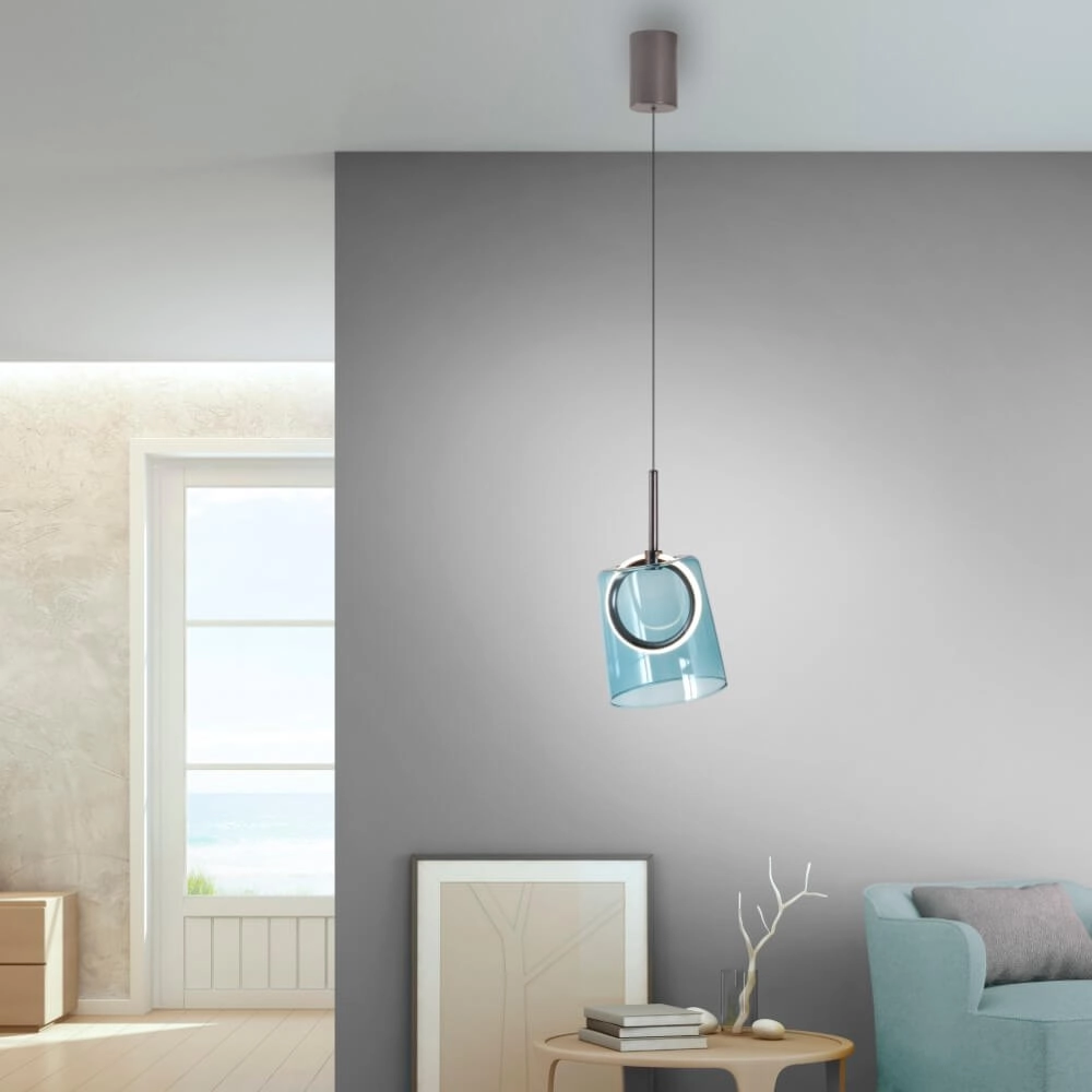 Lampe suspendue Zula bleu Paul Neuhaus 4012248383599