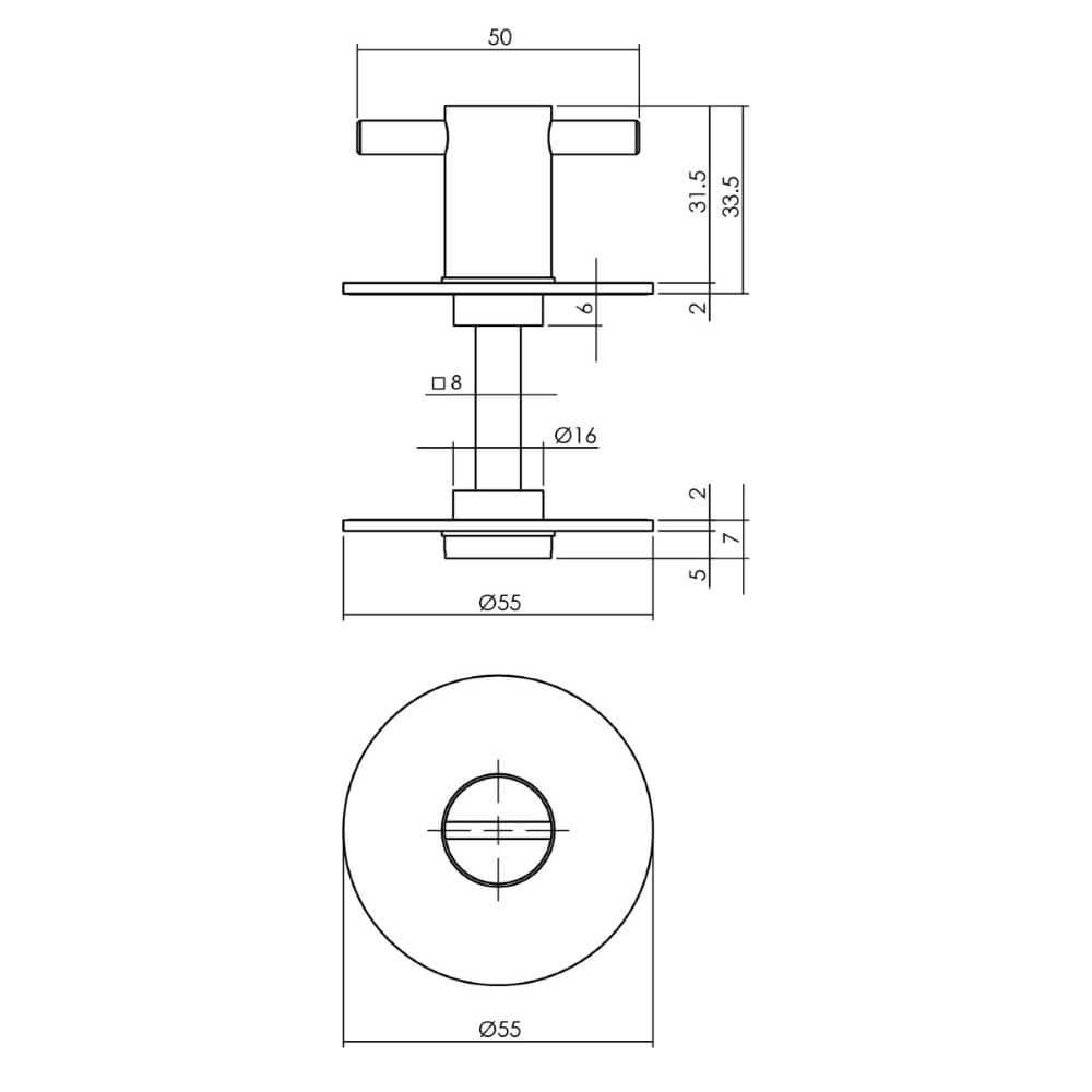 Fermeture des toilettes Tira Rosace autocollante ronde en acier inoxydable Intersteel 8714186402061