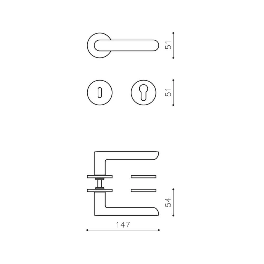 Poignée Icona nickel mat Olivari 8714186506363