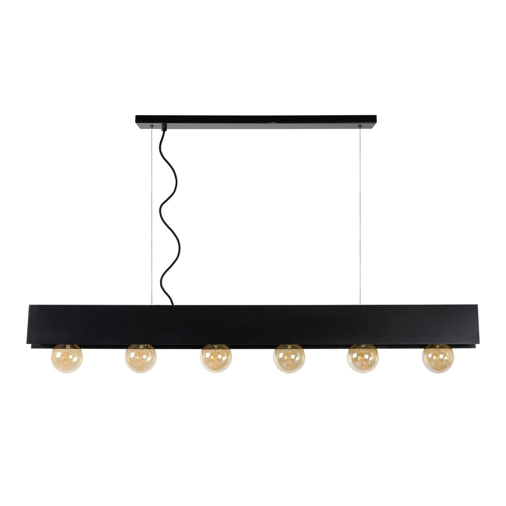 Lampe pendante de conception Surtus Noir à 6 lumières