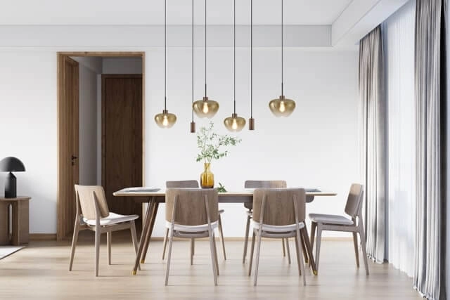 Suspension 6 lumières Genua marron avec verre doré et pendentifs Masterlight 8718121357270