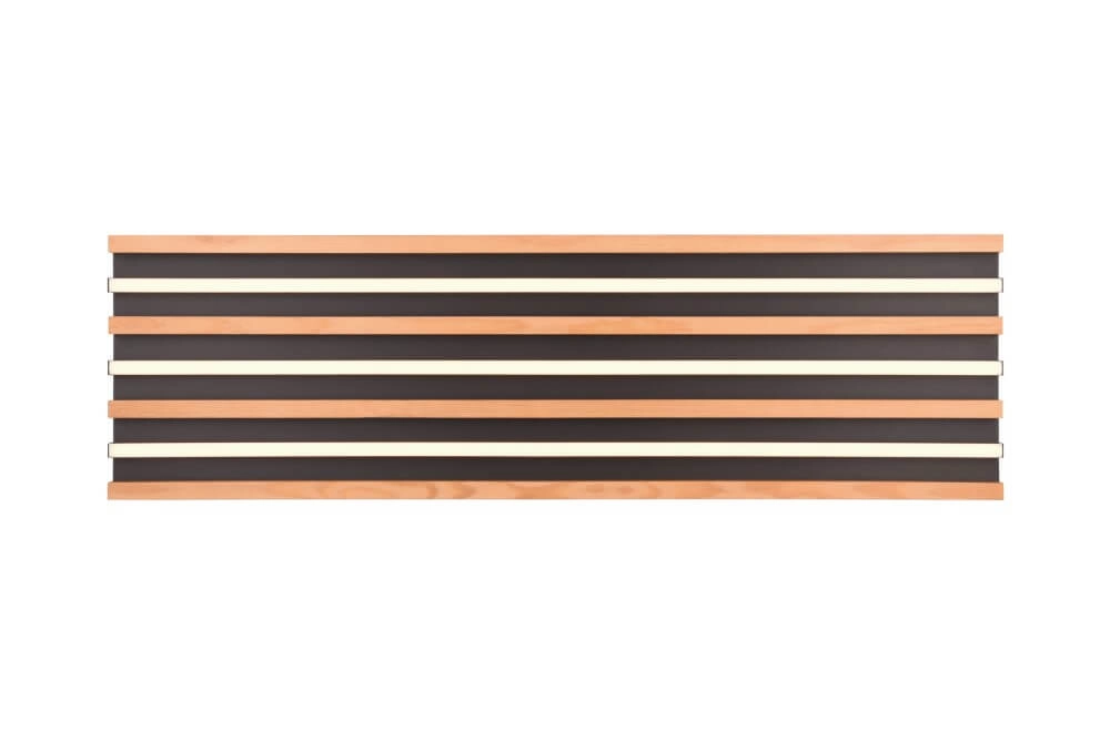 Plafonnier LED Fontana 113x30 cm - aspect bois Trio 4017807615951