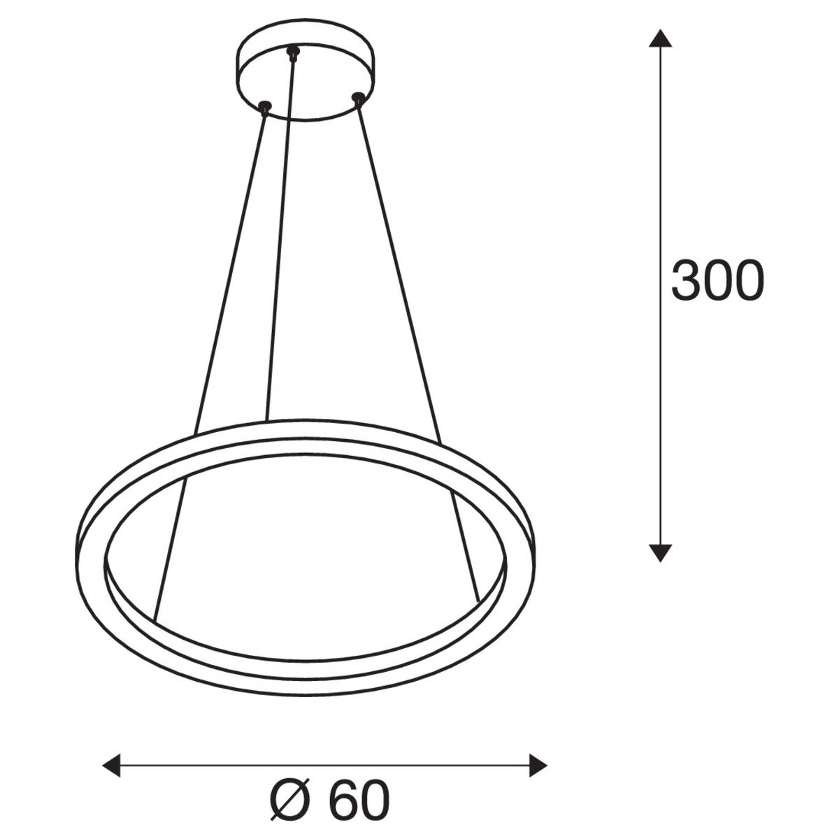 Lampe suspendue à LED One 60 cm blanc SLV 4024163249102
