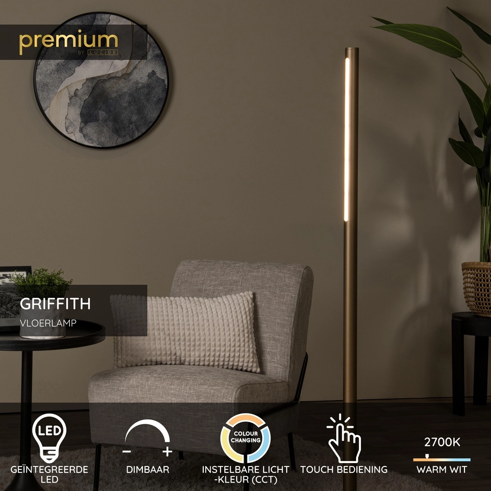 Lampadaire de conception Griffith bronze Premium by Lucide 5411212241955
