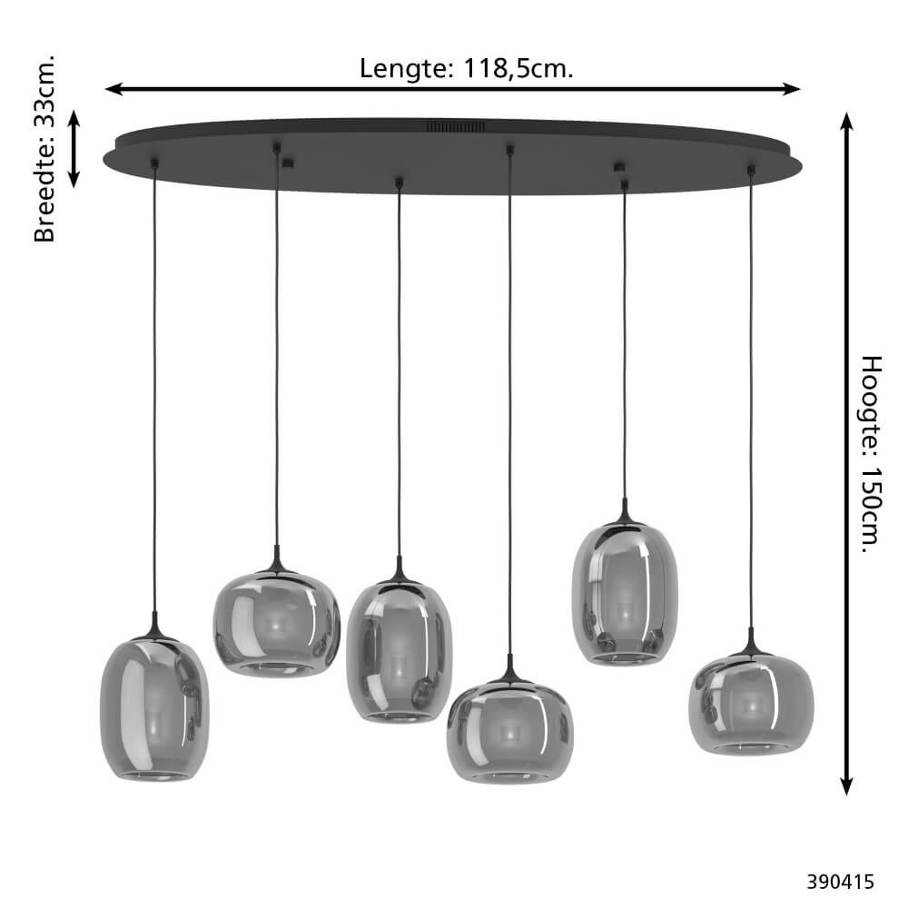 Black hanging lamp Larva with smoke glass Stars of Light 9008606316045