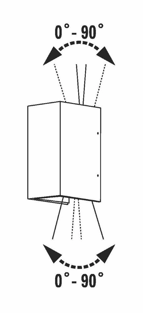Spot mural LED Cremona Up - Down 2x3w - 3000K 17cm argent mat KonstSmide 7318307940312