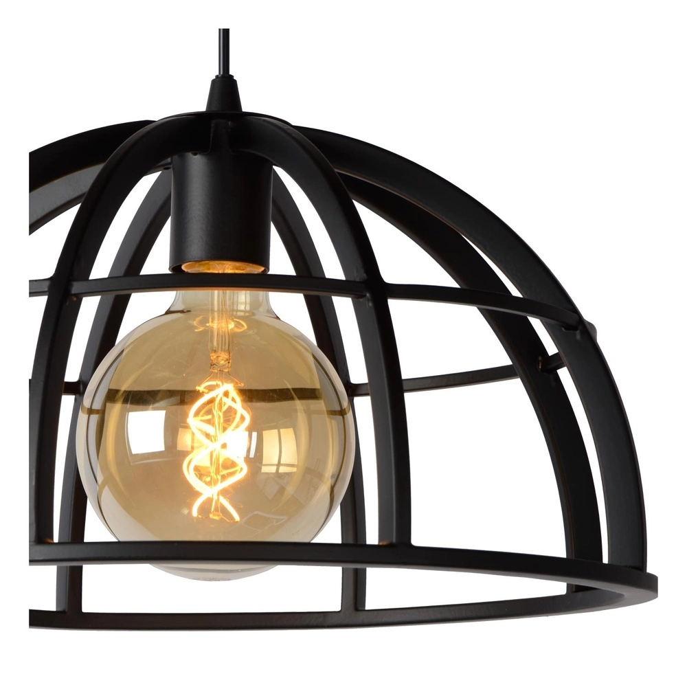 Lampe pendante à 3 lampes Dikra Industrial Black Lucide 5411212761026