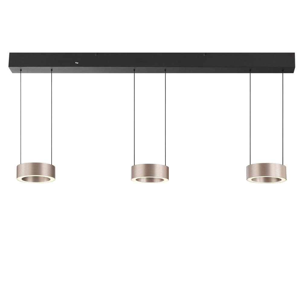 Lampe pendante de conception Axion 3-noir clair avec brun Brilliant 4004353477195