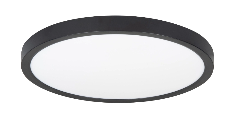 Plafonnier rond Piatto noir Ø 30,5cm