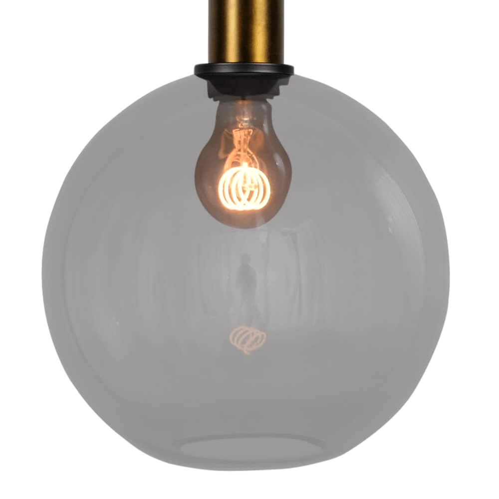 Lampe suspendue Ø 25cm Bella 2 Laiton antique avec verre fumé Masterlight 8718121334097