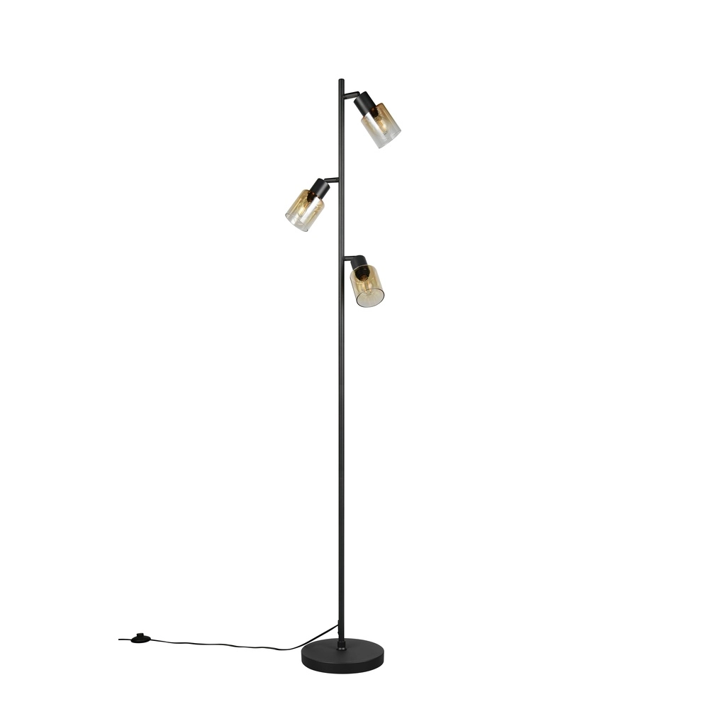 Lampadaire Cadiz Verre ambré à 3 lumières Trio 4017807653472