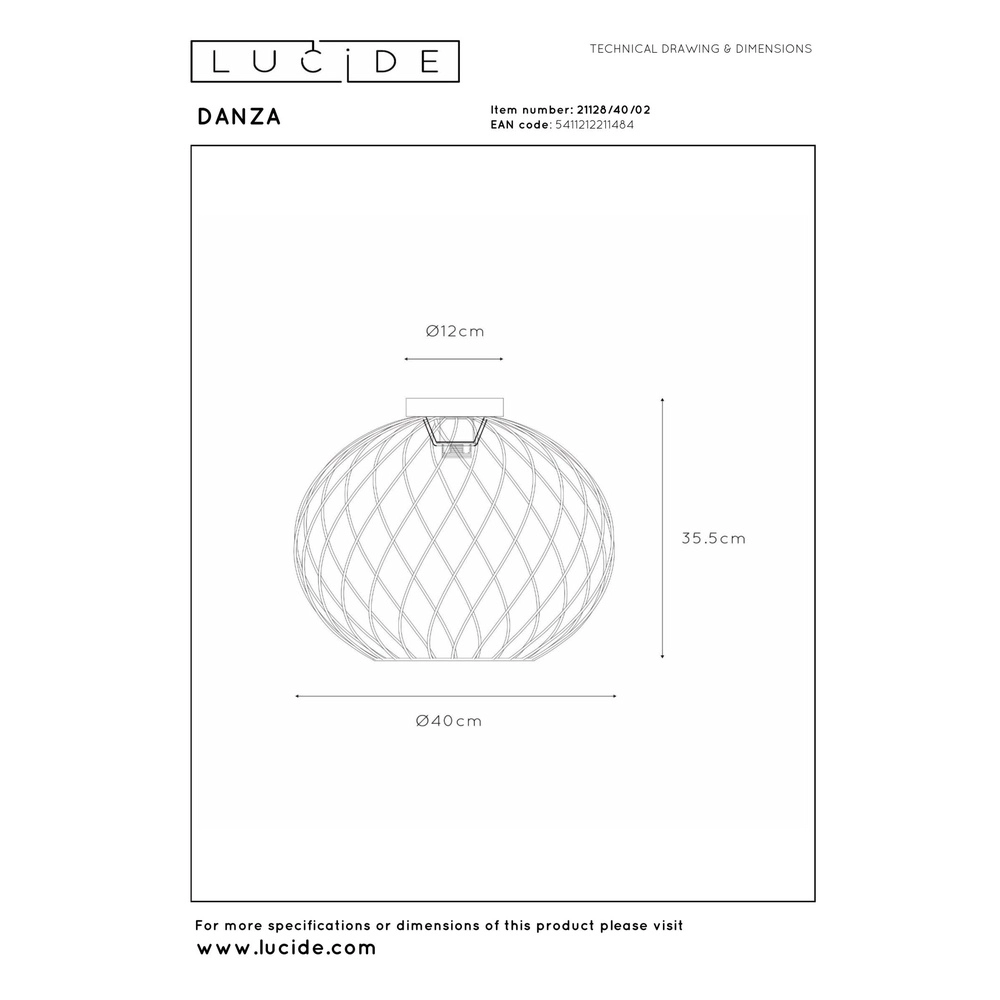 Lampe de plafond Danza or Ø 40cm Lucide 5411212211484