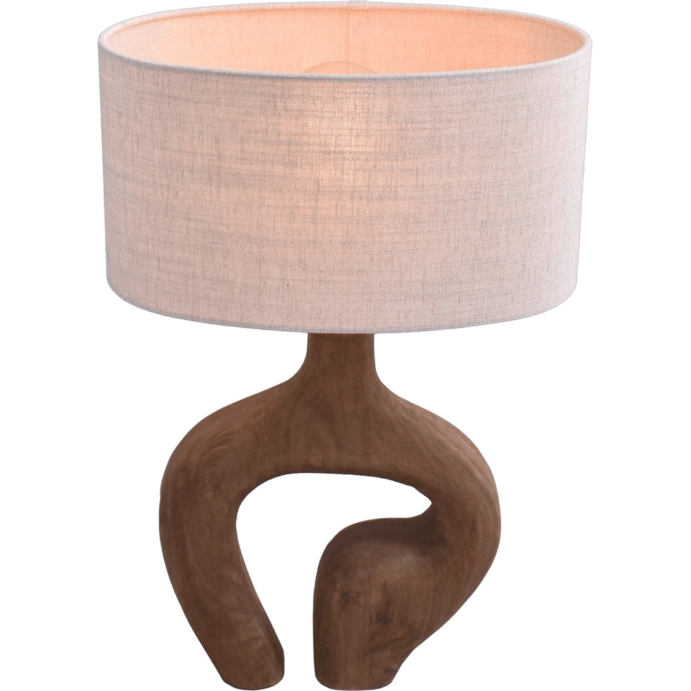 Lampe de table Japandi Woodie 35 cm - bois avec naturel