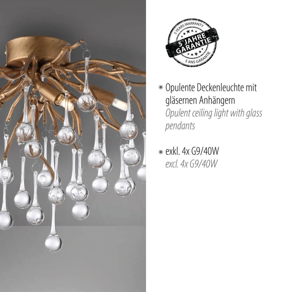Lustre Icicle laiton 60cm Paul Neuhaus 4012248352069