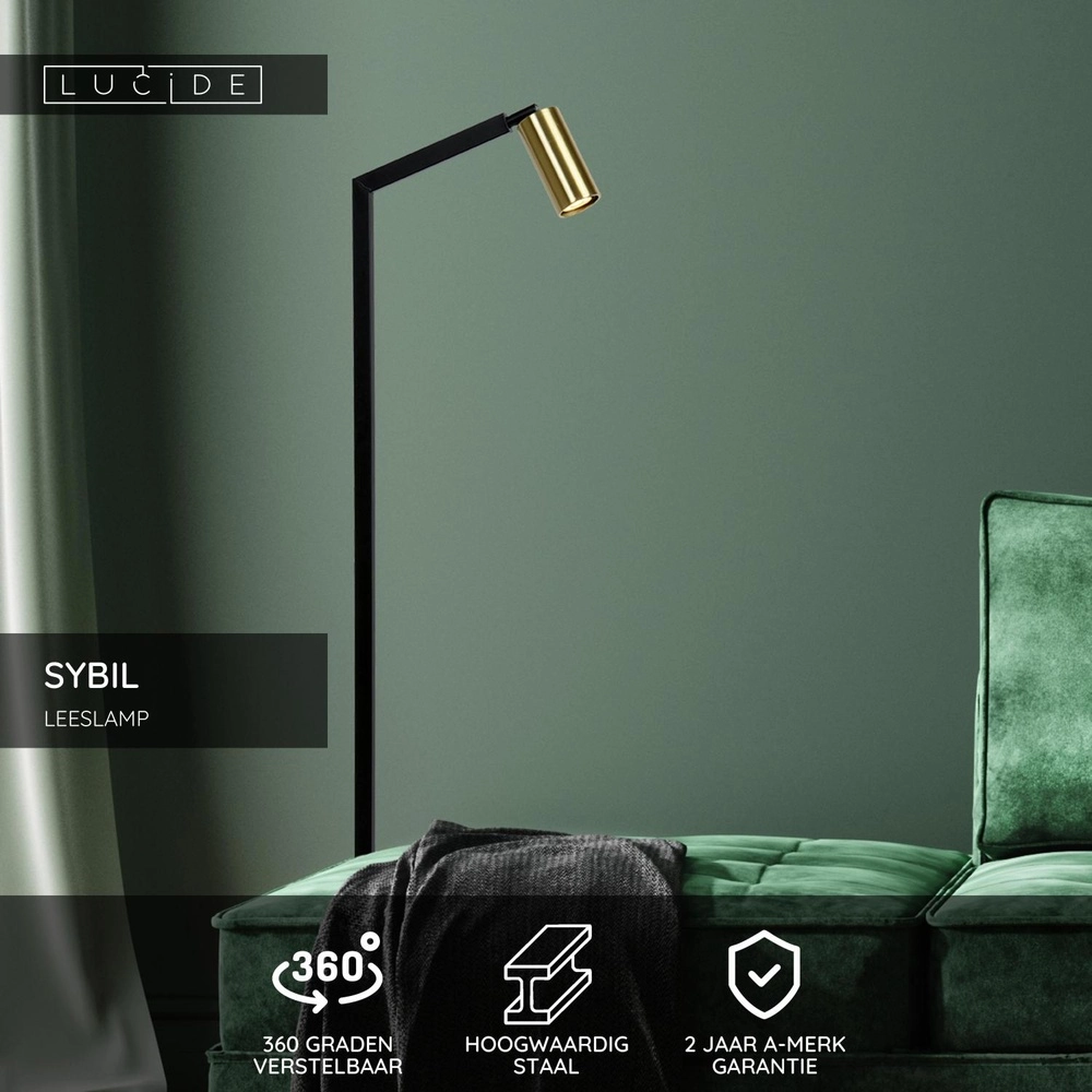 Lampe de lecture Sybil Noir Lucide 5411212451798