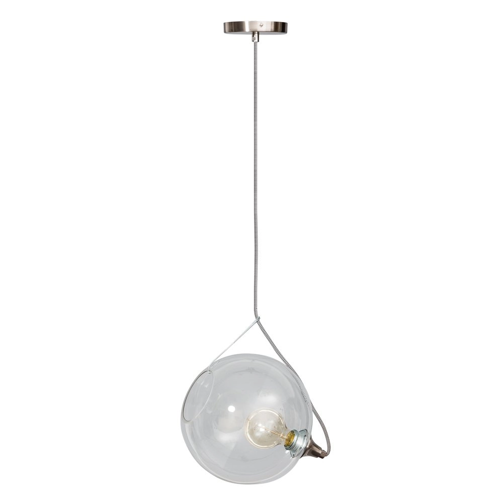 Lampe à suspension robuste Calvello 30cm gris métallisé