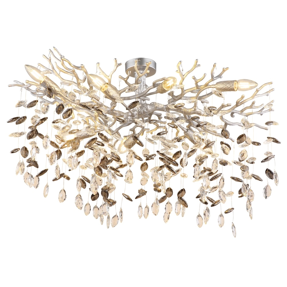 Lampe de plafond Queena Gris argenté Globo 9007371533657