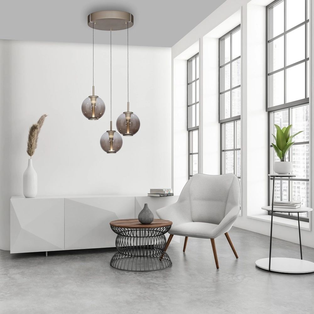 Lampe pendante Vide Pure E-Infinty Bronce avec verre ambré Paul Neuhaus 4012248398166