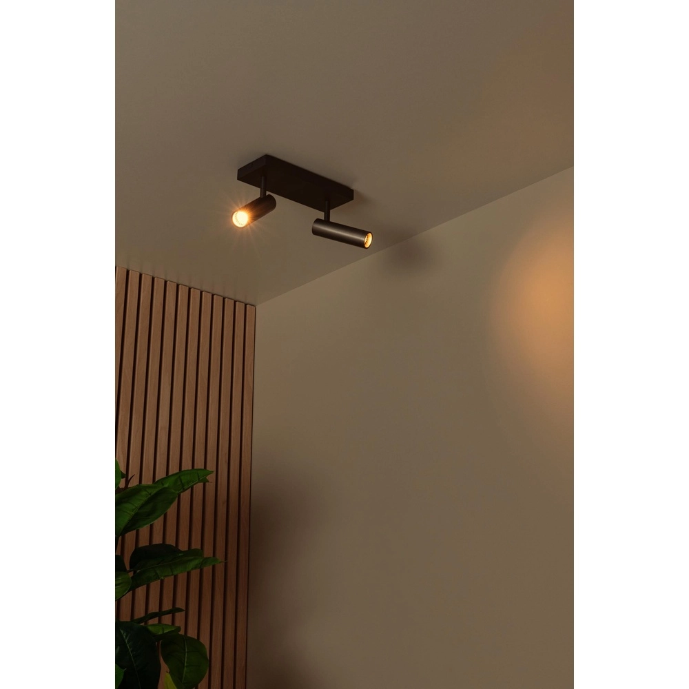 Lampe de plafond élégante Grado Gris métallique 2 clairs Lucide 5411212221711