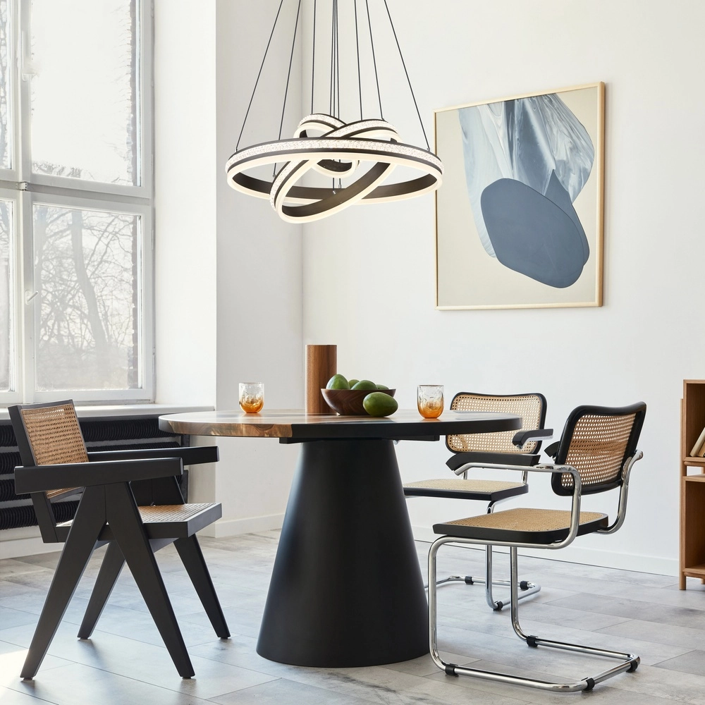 Lampe pendante de conception Grouni 3 anneaux en titane brossés Globo 9007371455003