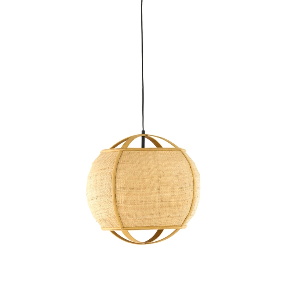 Lampe pendante de campagne Bozona brun clair Ø 41cm