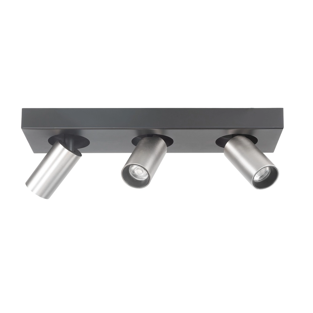 Moquerie Eliano Noir 3 lumières avec nickel mat Moquerie Eliano Noir 3 lumières avec nickel mat