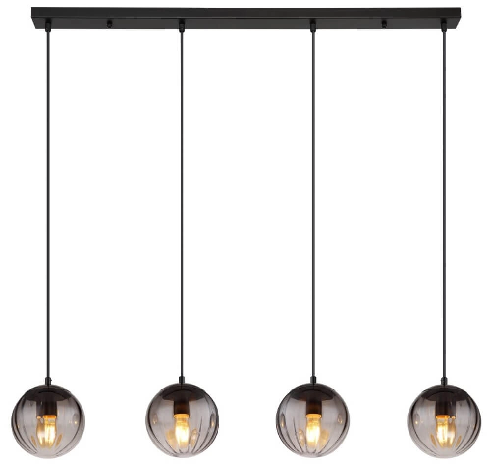 Lampe suspendue 4 lumières Dallerta verre de fumée Globo 9007371452569