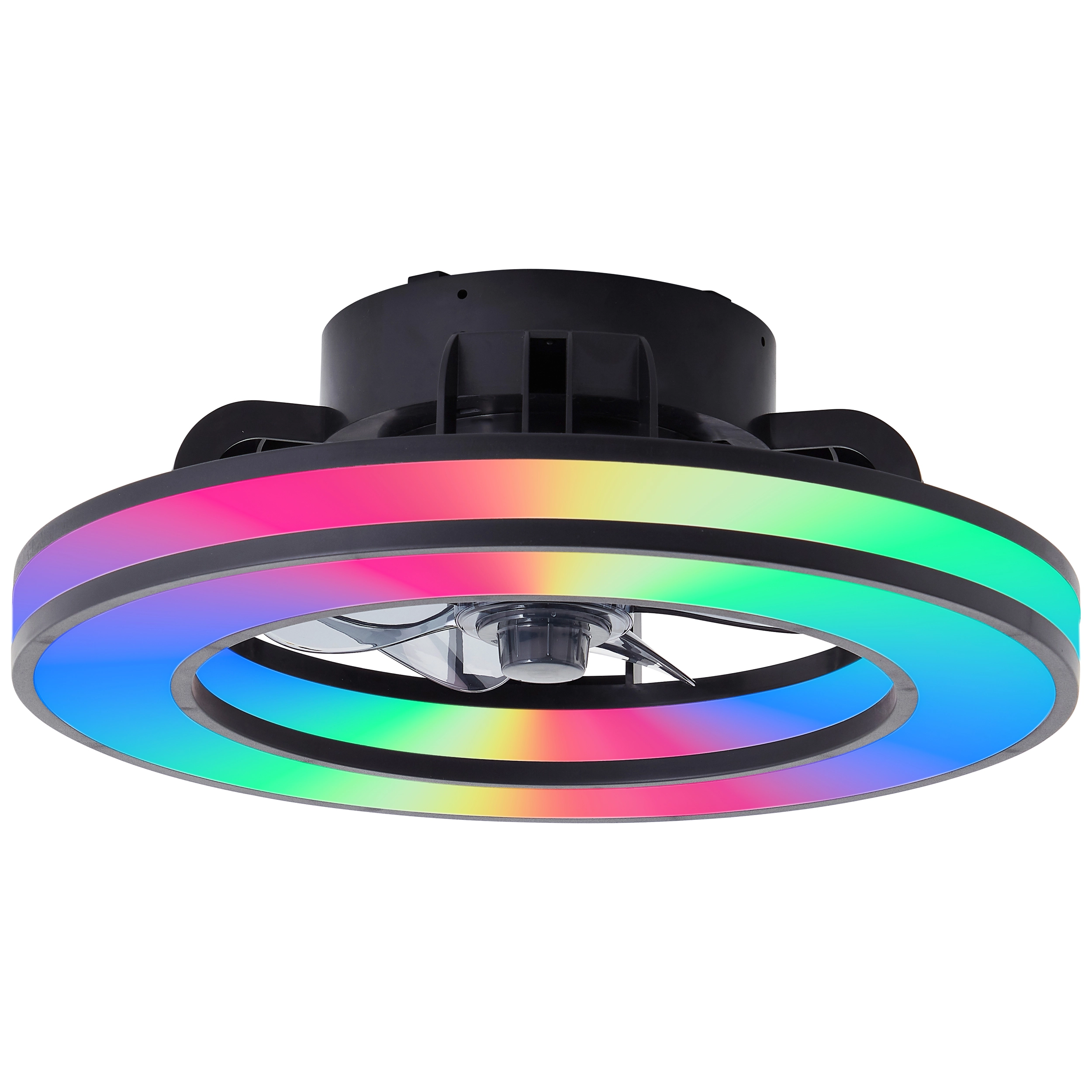 Ventilateur de plafond noir Mondello avec lampe RGB Brilliant 4004353453298