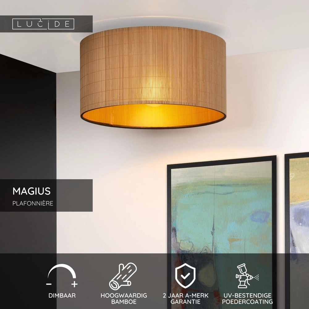 Lampe de plafond Magius Rotin Lucide 5411212031143