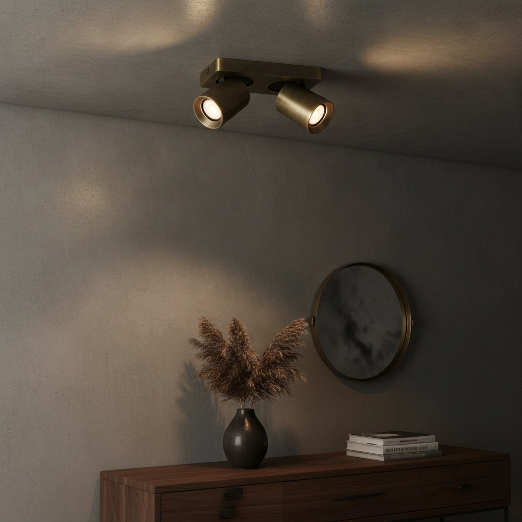 Plafonnier Megano 2 lumières bronze antique