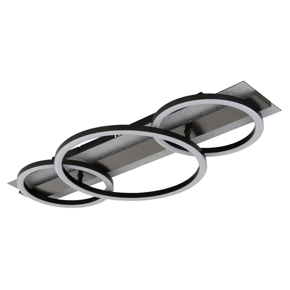 Lampe de plafond noire Norberto 3 anneaux d’accord Globo 9007371569830