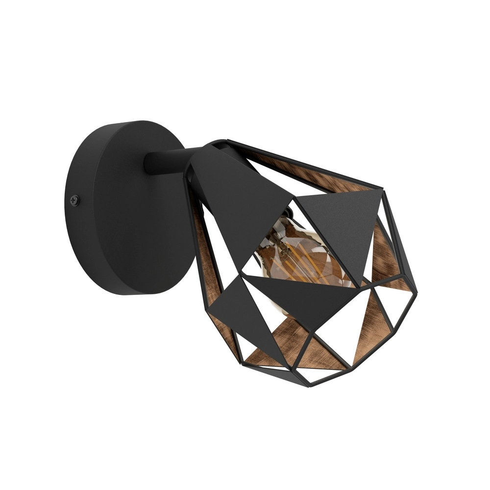 Éclairage mural Carlton 7 noir avec cuivre