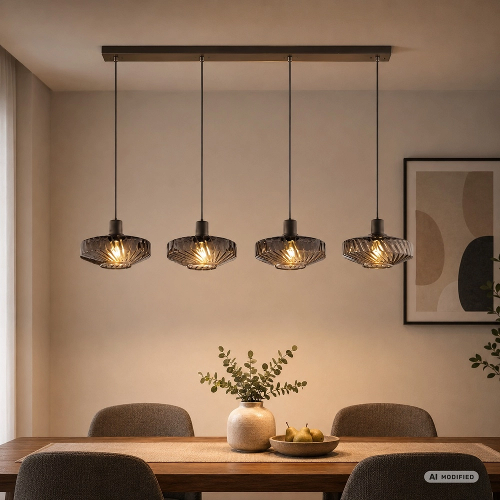 Lampe pendante unique Lyn Café Marron 4-Light Brilliant 4004353477010