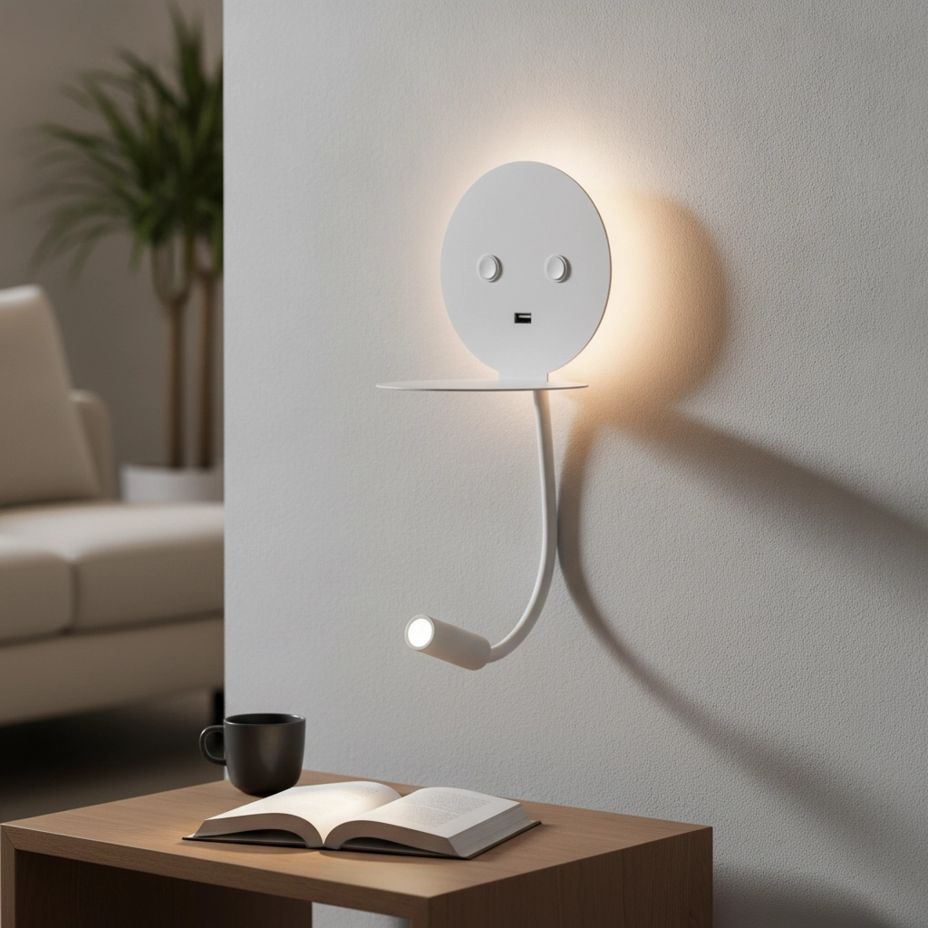 Lampe de chevet Eclip Blanc avec USB