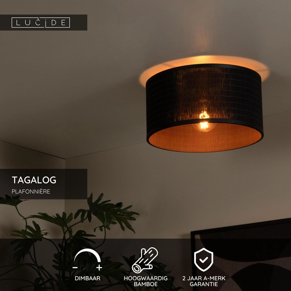 Lampe de plafond Tagalog Noir Lucide 5411212211606