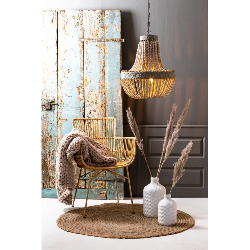 Lampe pendante perlée Luna gris Light & Living 8717807143749