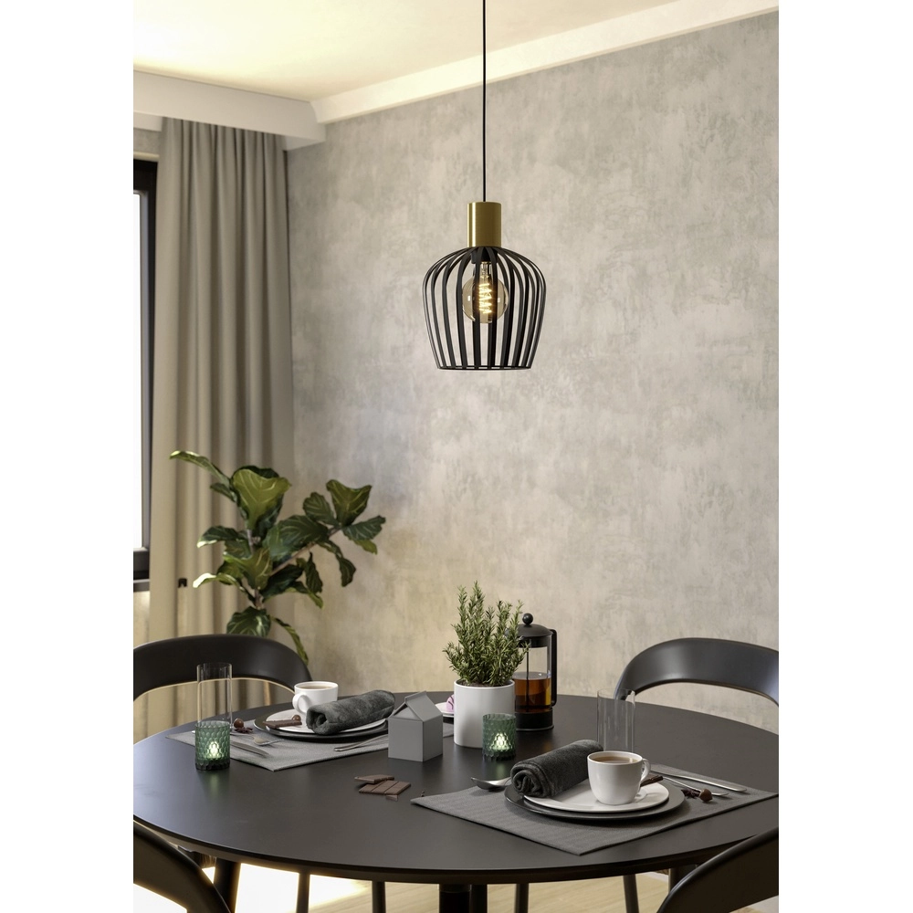 Lampe suspendue Empoli noir avec or - Ø 20cm Eglo 9008606299881