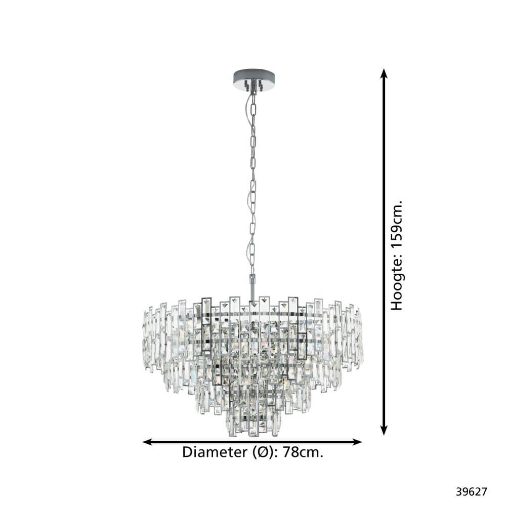 Lustre Ø 78cm Calmeilles 1 chrome Stars of Light 9002759396275
