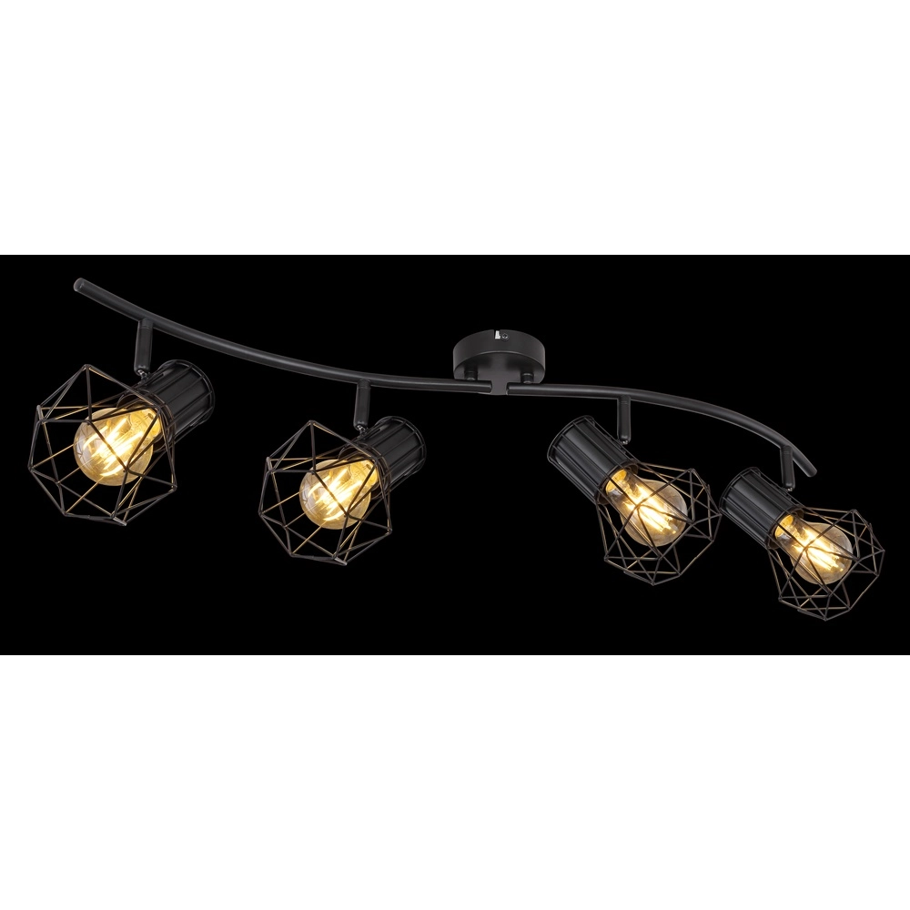 Lampe de plafond Priska Noir à 4 lumières Globo 9007371406173