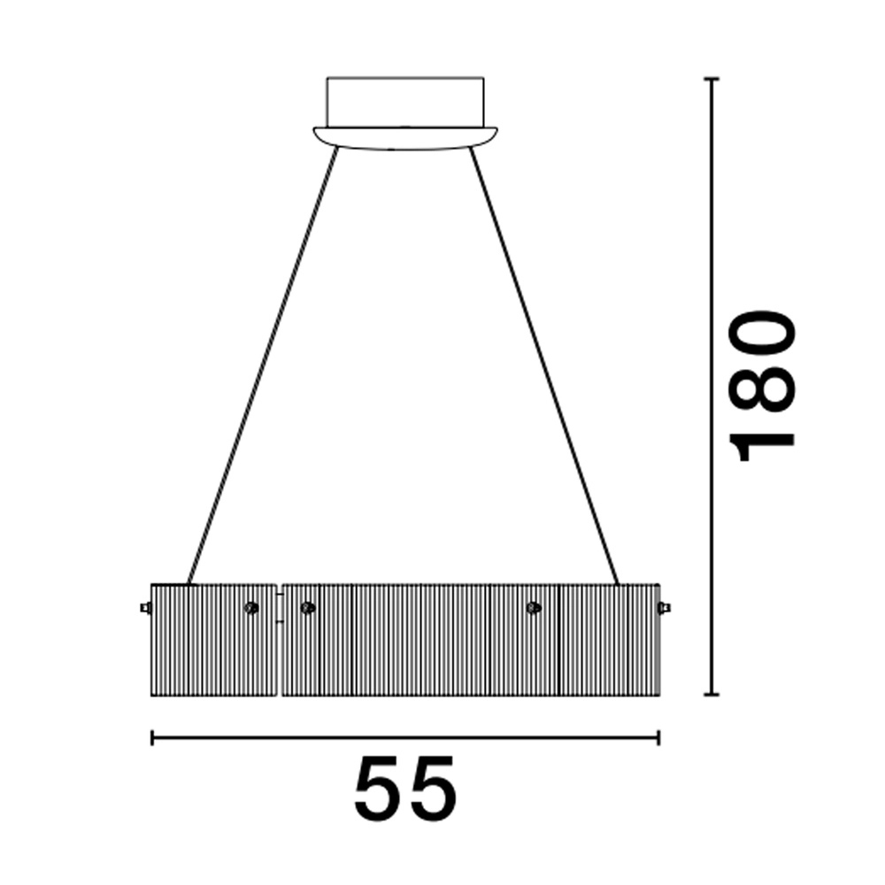 Suspension design Pauline noir avec verre Ø 55cm Lyora 5212017445377