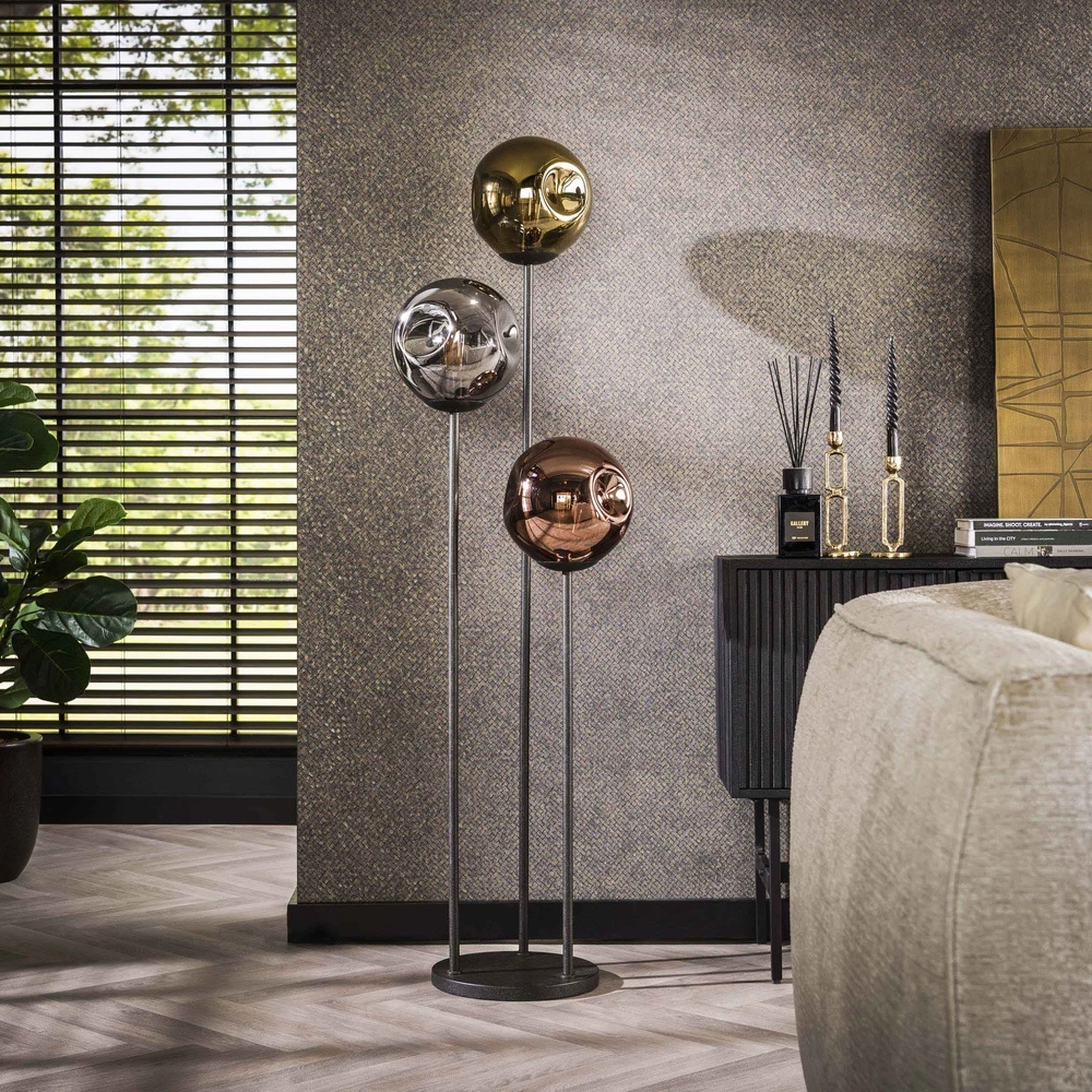 Lampe de pied en verre Stellar 3-lumière Lyora 8716803511606