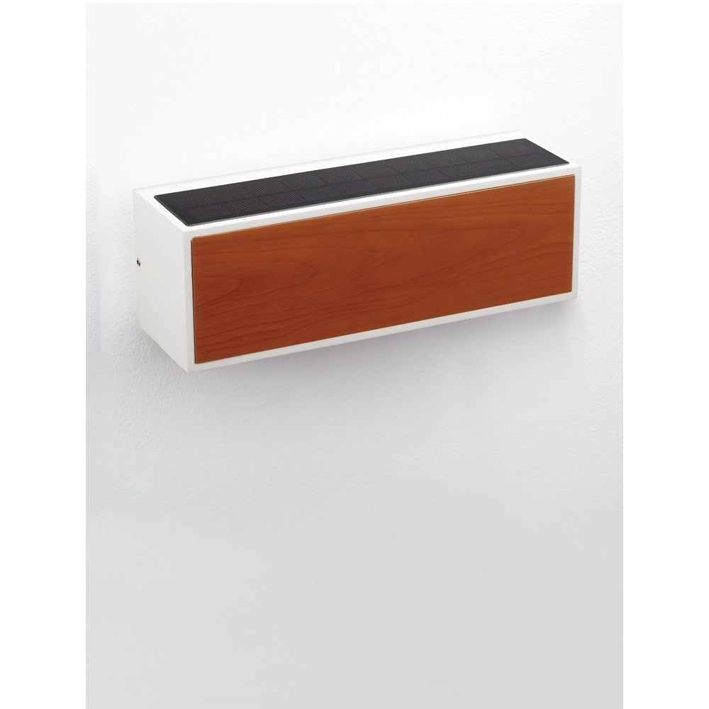 Applique solaire Brown blanc avec du bois Lyora 5212017449467