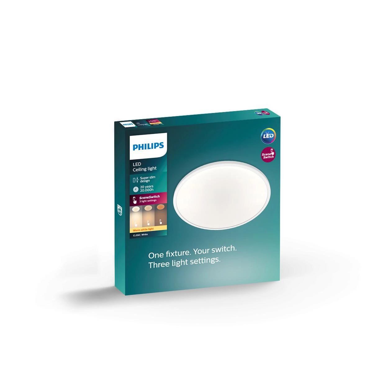 Lampe de plafond Super Slim 2700K blanc Philips 8718699680978