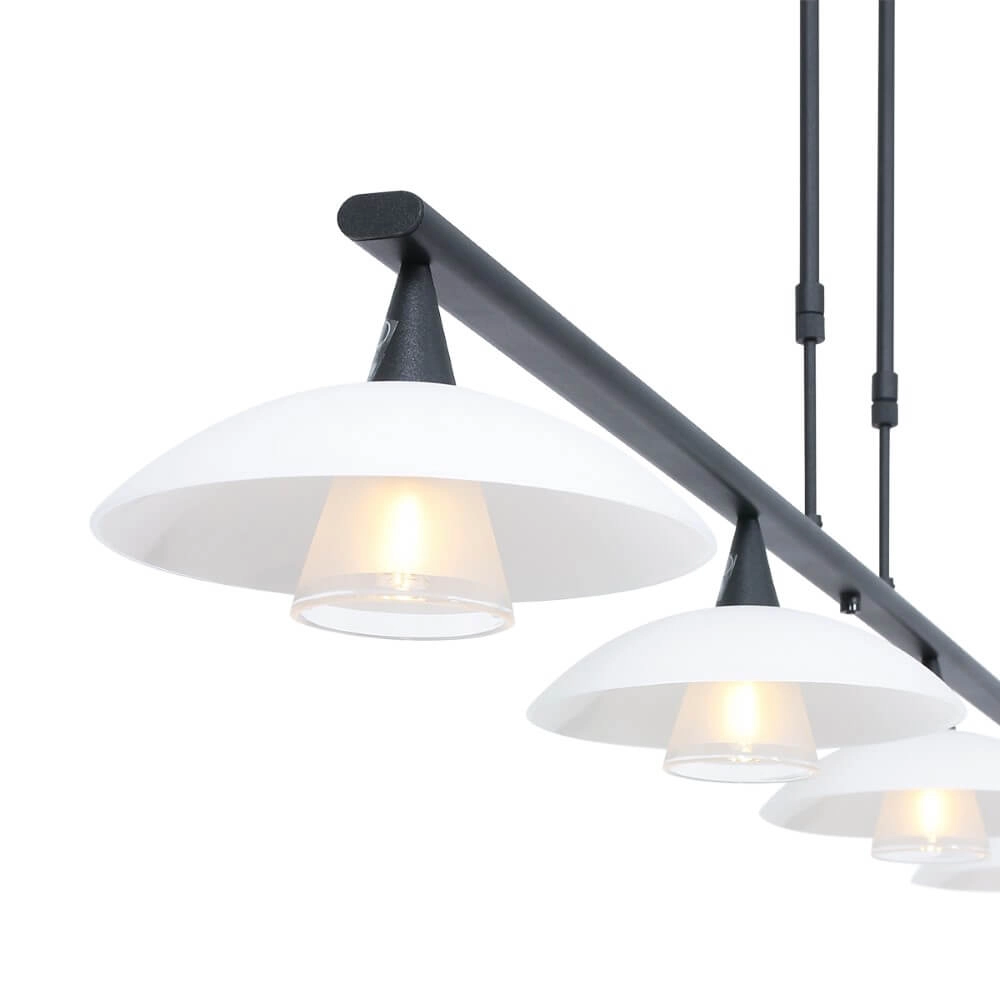Suspension de salle à manger Tallerken 4 lumières noir avec blanc Steinhauer 8712746133592